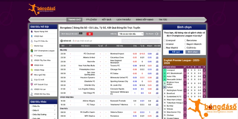 Giới thiệu website bongdaso.top